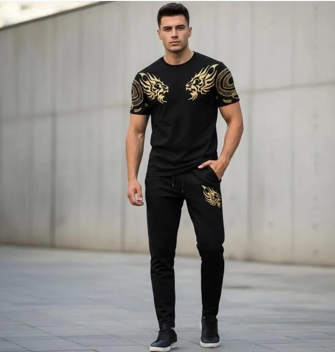 Men’s Summer Track Suit (LION BLACK ) – Lightweight & Breathable
