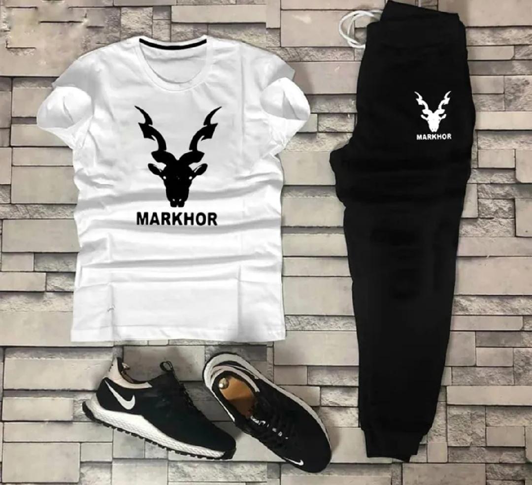 Men’s Summer Track Suit (MARKHOR WHITE) – Lightweight & Breathable